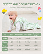 Green Print Organic Cotton Sleep Sack (0.5 TOG) | Wearable Blanket for Babies & Toddlers