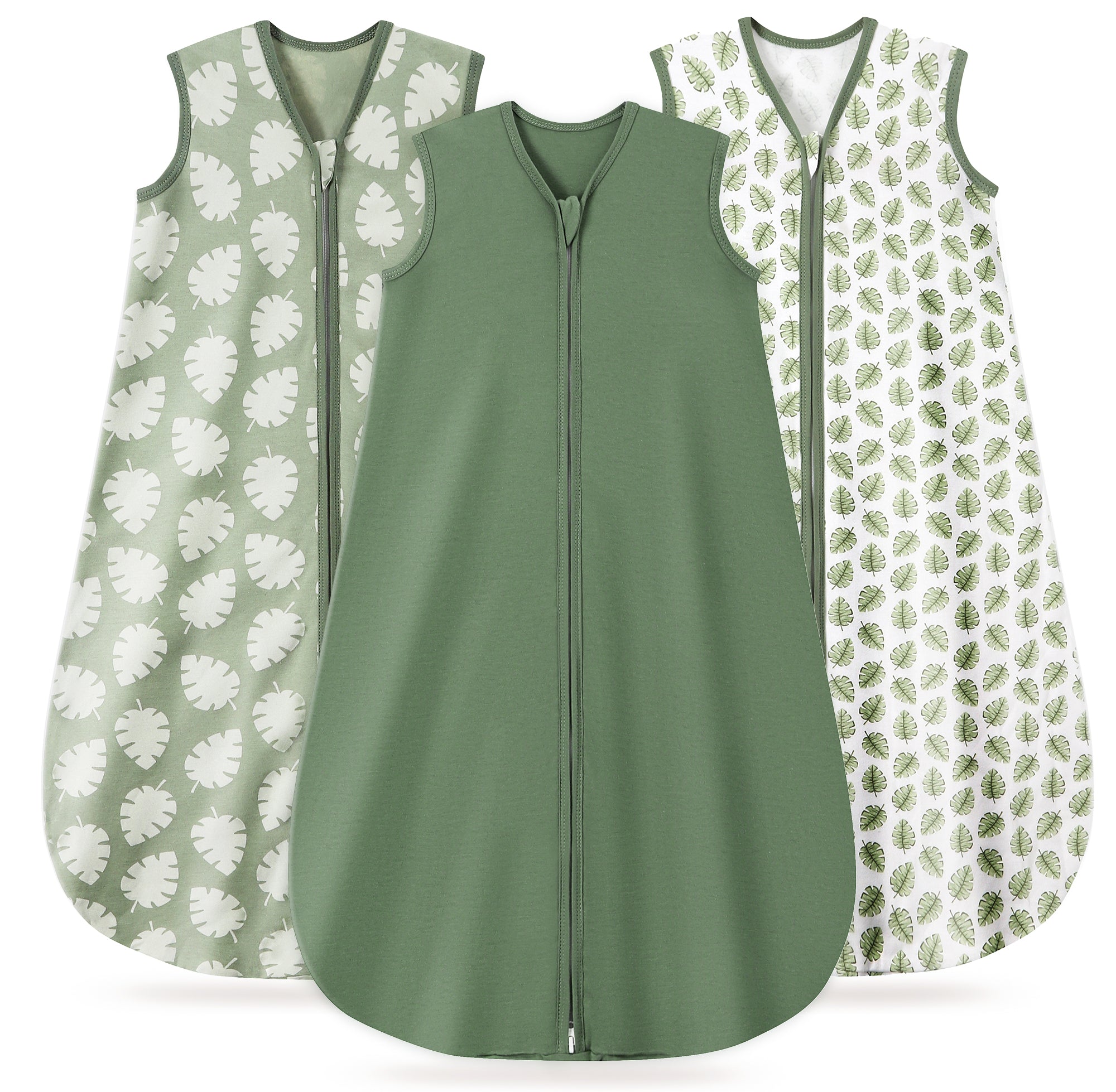 Leaf＆Green Print Organic Cotton Sleep Sack (0.5 TOG) | Wearable Blanket for Babies & Toddlers - TURMEWU