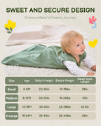Leaf＆Green Print Organic Cotton Sleep Sack (0.5 TOG) | Wearable Blanket for Babies & Toddlers - TURMEWU