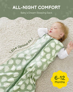 Leaf＆Green Print Organic Cotton Sleep Sack (0.5 TOG) | Wearable Blanket for Babies & Toddlers - TURMEWU